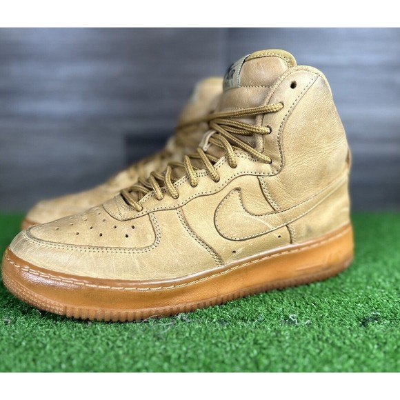 Nike Air Force 1 High 'Flax' Wheat Brown 922066-203 Size‎ 7Y Womens 8.5 - Picture 1 of 7